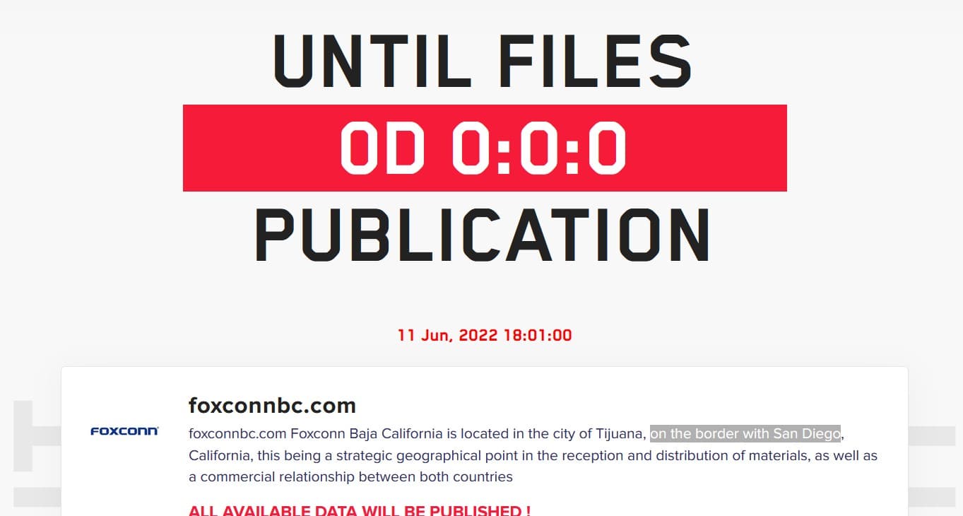 Foxconn Lockbit ransomware