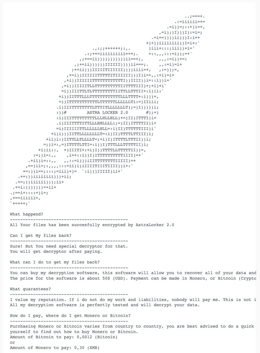 Astrolocker ransomware