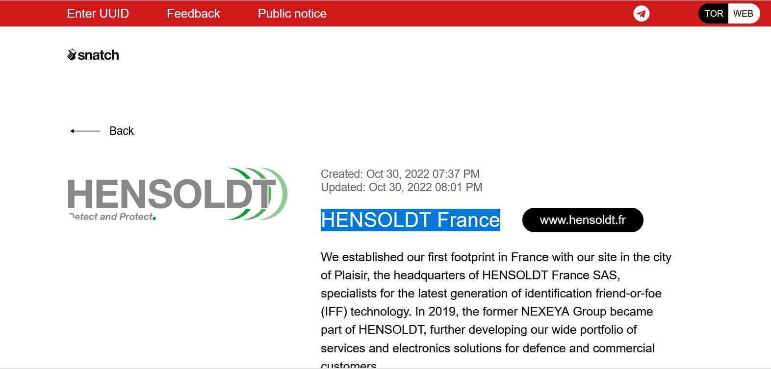 snatch hensoldt france