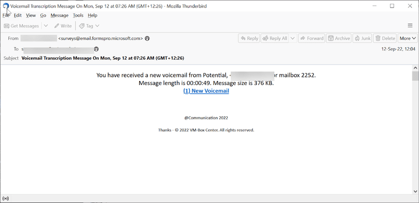 Abusing Microsoft Dynamics 365 Customer Voice in phishing attacks