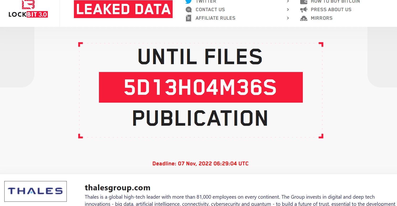 Thales lockbit 3.0