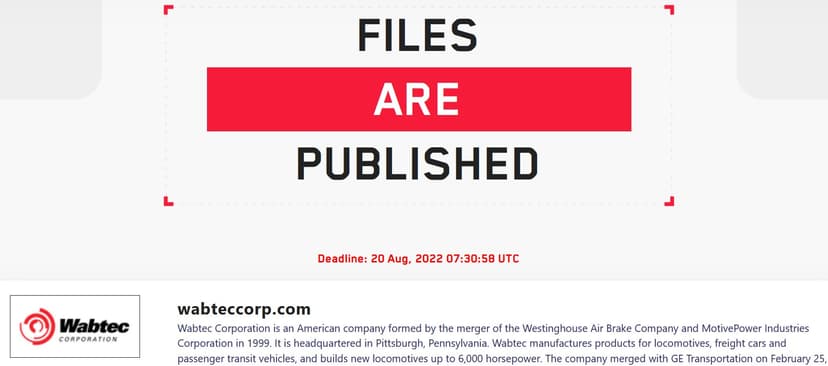 US. rail and locomotive company Wabtec hit with Lockbit ransomware