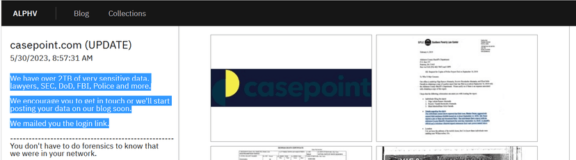 BlackCat claims the hack of the Casepoint legal technology platform used by US agencies