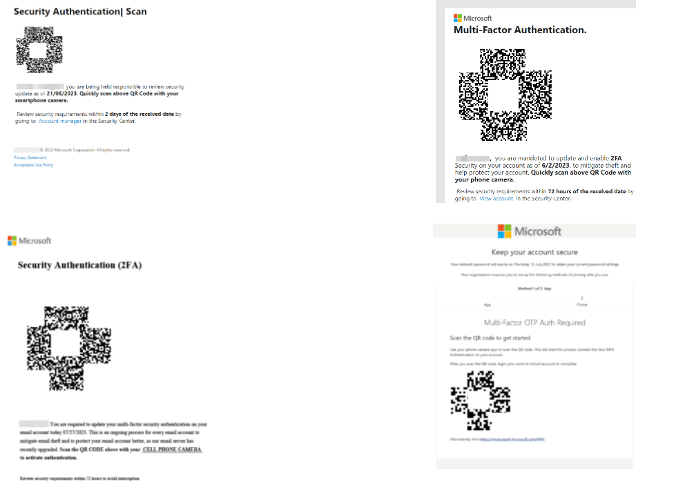 QR codes phishing