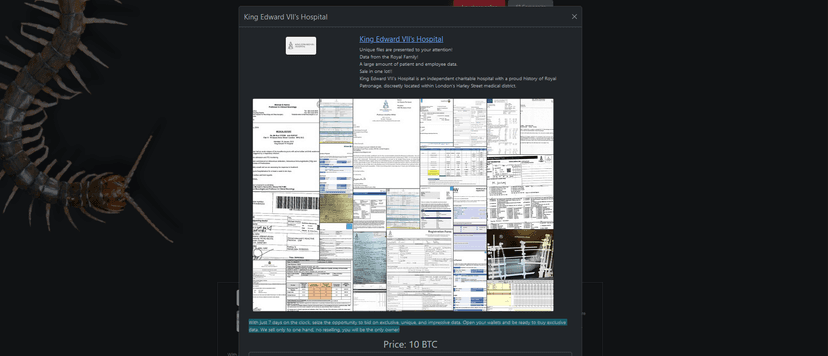 Rhysida ransomware group hacked King Edward VII’s Hospital in London