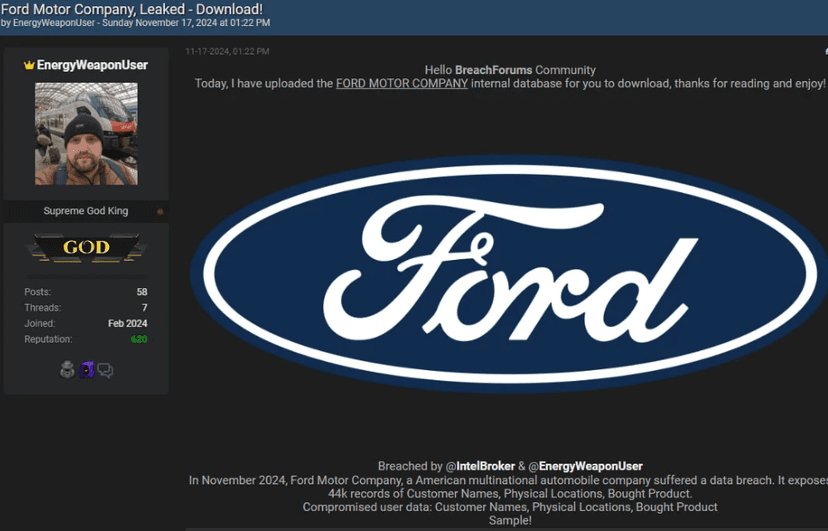 Ford data breach involved a third-party supplier