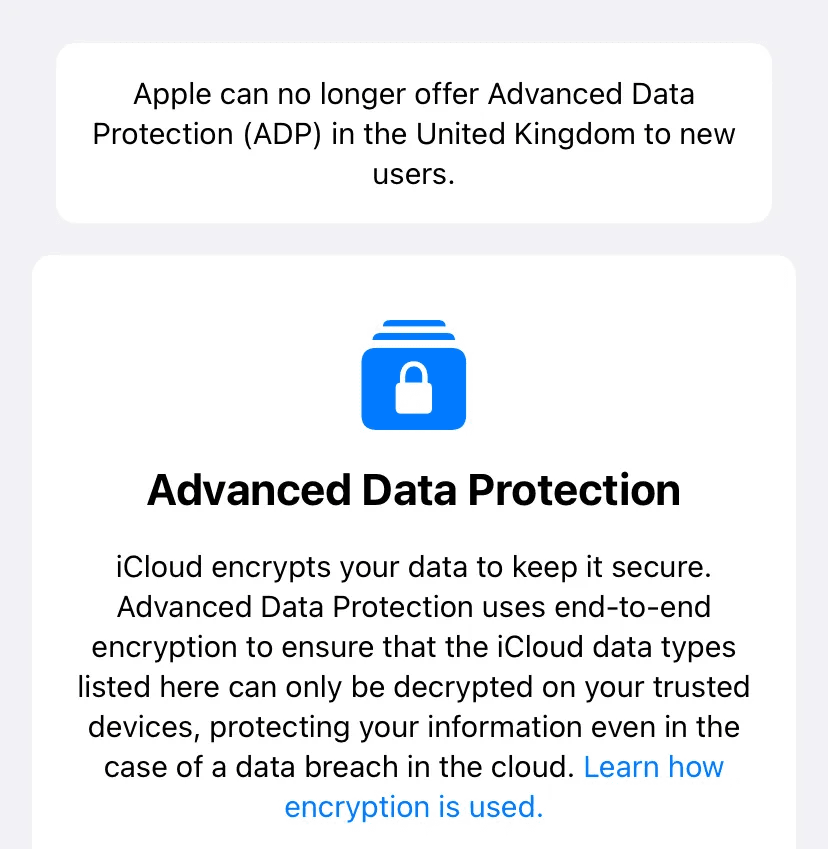 Apple removes iCloud encryption in UK following backdoor demand<gwmw style="display:none;"></gwmw>