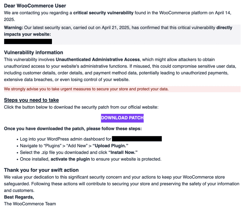 A large-scale phishing campaign targets WordPress WooCommerce users