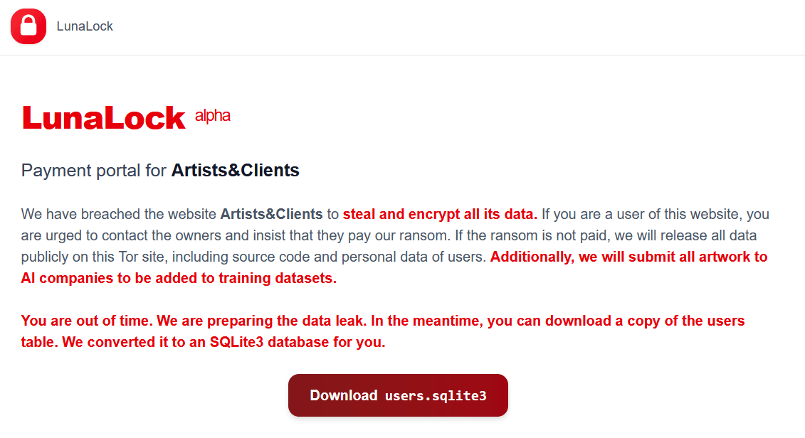 LunaLock ransomware