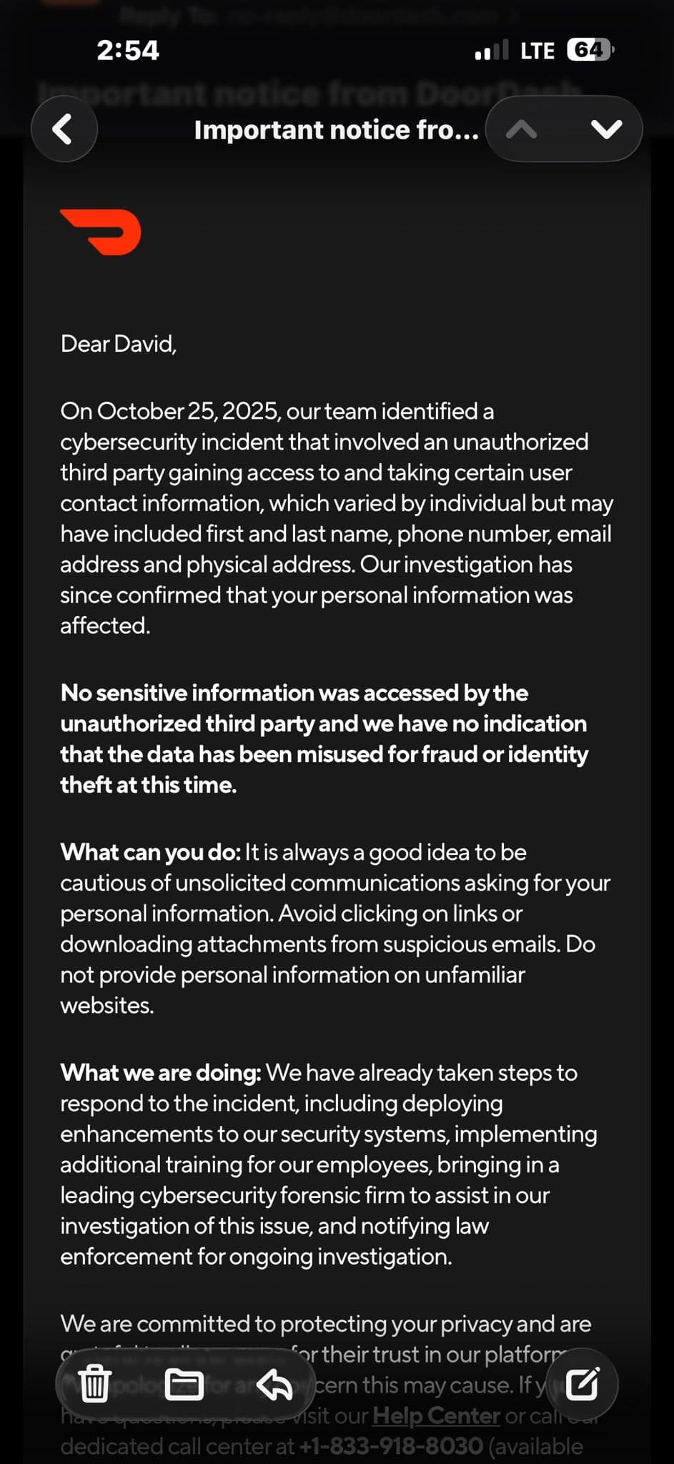 DoorDash data breach