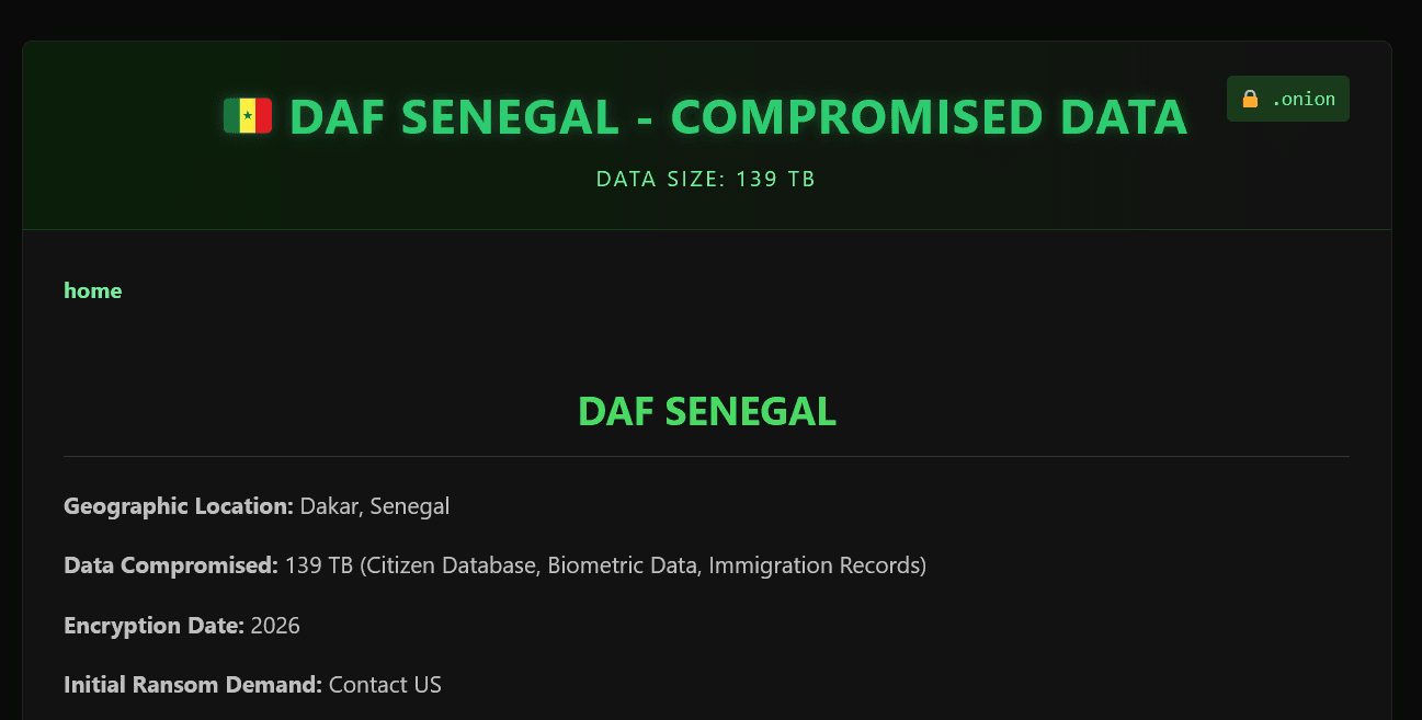 Senegal data breach