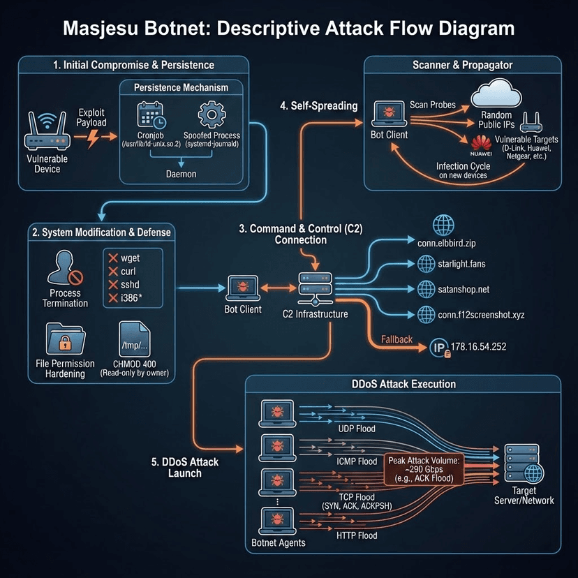 Masjesu botnet targets IoT devices while evading high-profile networks
