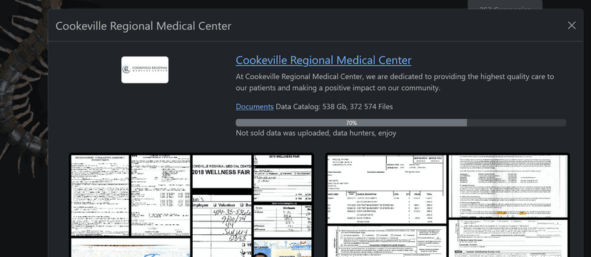 Cookeville Regional Medical Center hospital data breach impacts 337,917 people