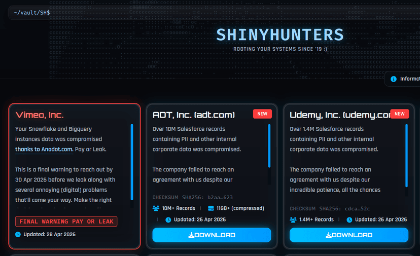 ShinyHunters exploit Anodot incident to target Vimeo