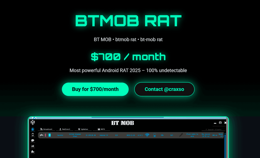 BTMOB RAT Gives Criminals a Point-and-Click Kit to Take Over Your Android Phone