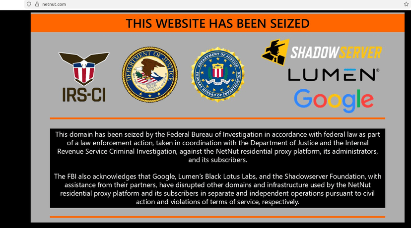 Law enforcememt operation disrupted Malicious Residential Proxy Networks NetNut