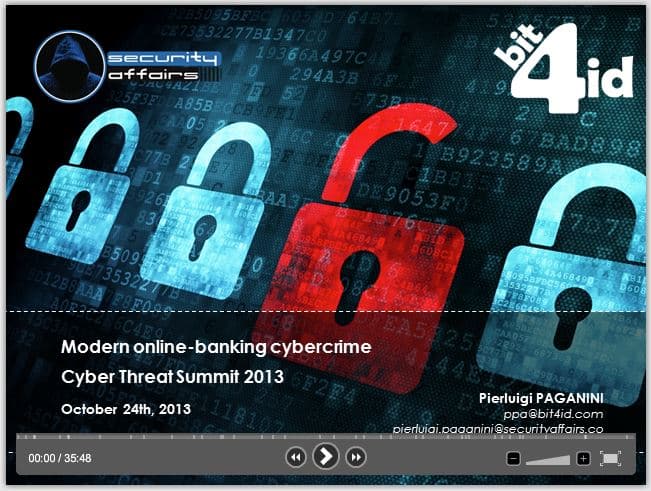 Cyber Threat summit 2013 – Modern online-banking cybercrime