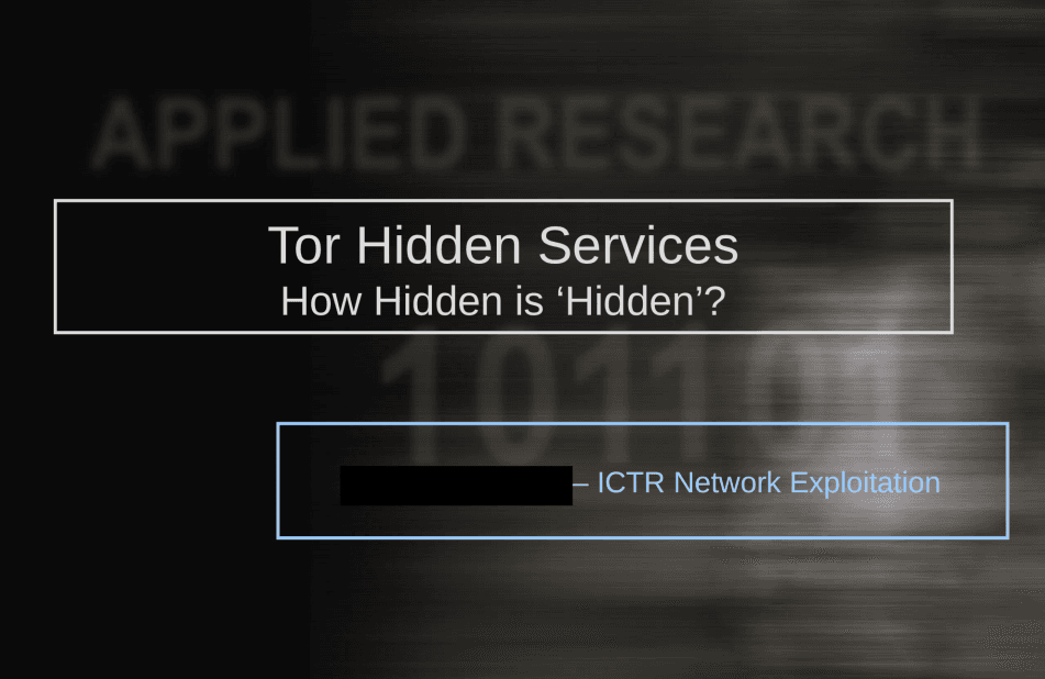 Until 2012 the Intelligence failed to decrypt Tor network