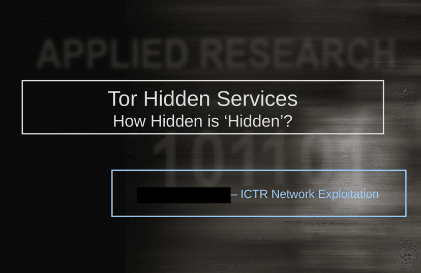 Until 2012 the Intelligence failed to decrypt Tor network