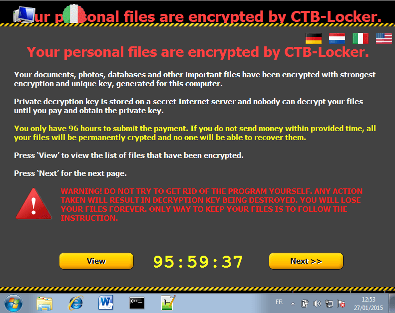 Experts uncovered a massive CTB-Locker ransowmare campaign