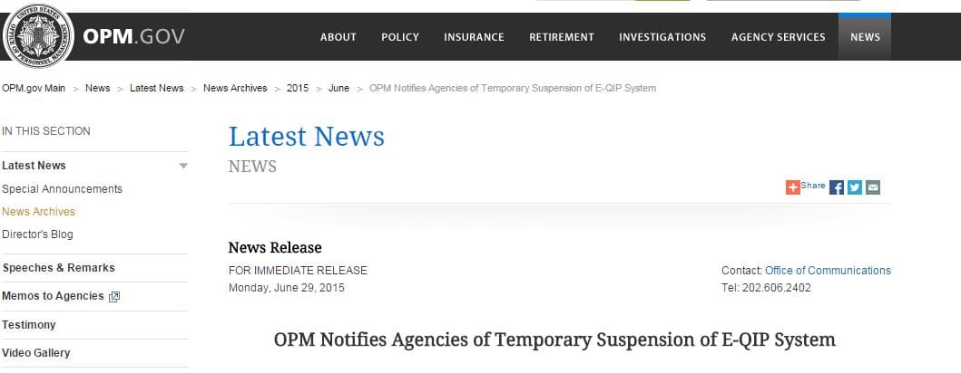 OPM suspends e-QIP to patch a severe security flaw