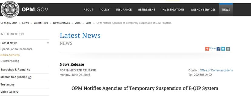 OPM suspends e-QIP to patch a severe security flaw
