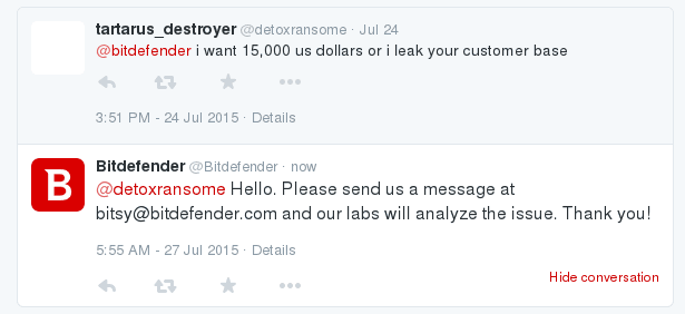 Bitdefender Hacked, customer data being sold In the underground