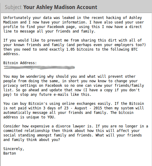 Ashley Madison Users victims of extortion and phishing
