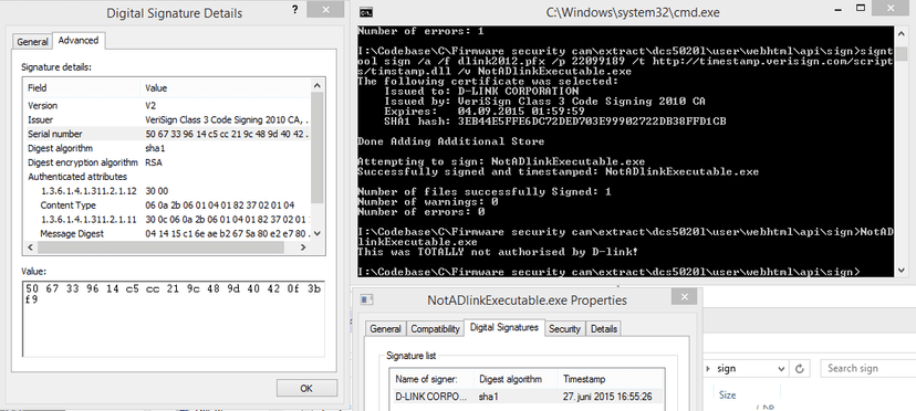 D-Link firmware accidentally includes Code Signing Keys