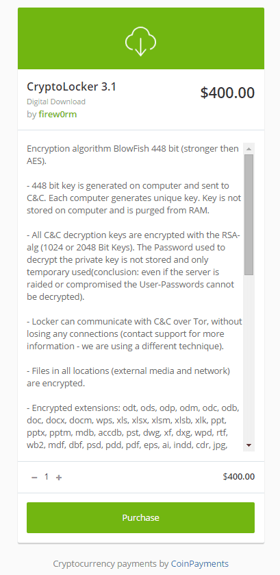 You can buy a Cryptolocker/Cryptowall Ransomware Kit for $3,000