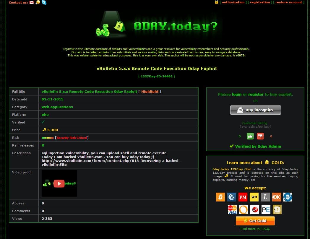 vBulletin security patches and zero-day exploit available online