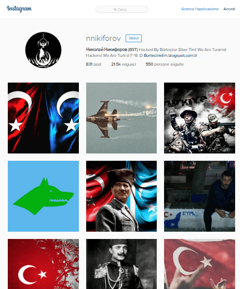 Turkish hackers took over a Russian Govt Instagram account