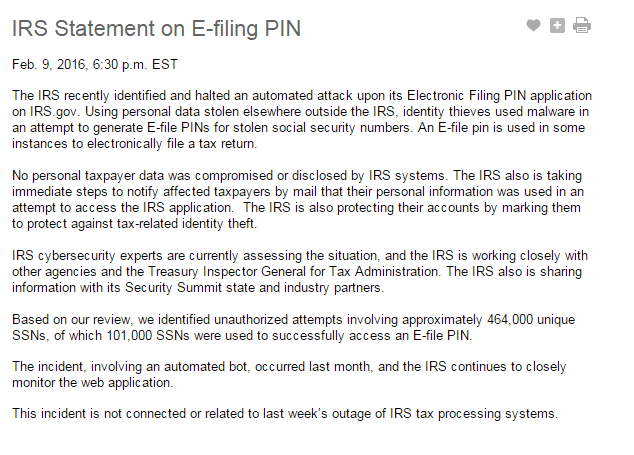 Once again identity thieves use stolen SSNs in IRS attack