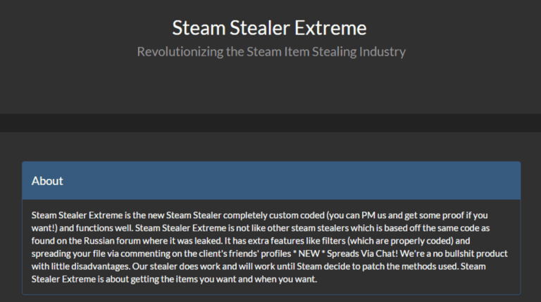 Malware targeting Steam accounts, a growing business