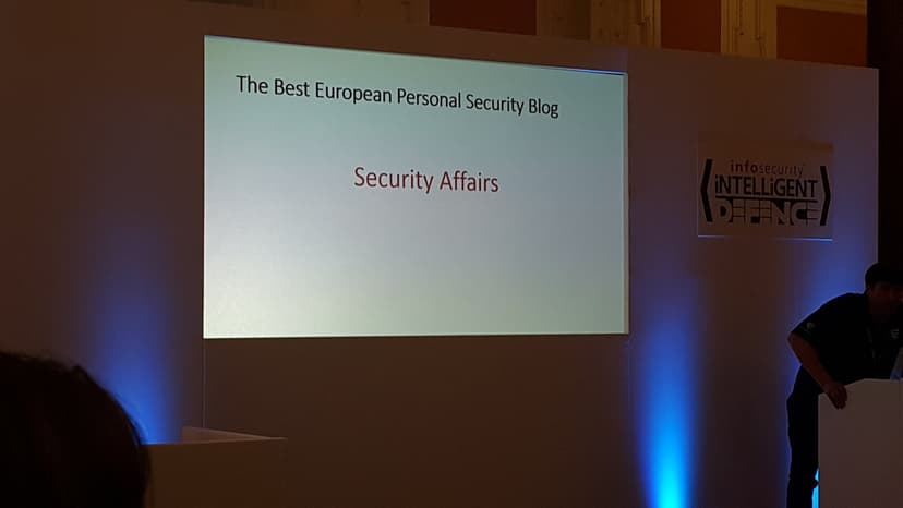 #infosec16 SecurityAffairs awarded as Best European Personal Security Blog