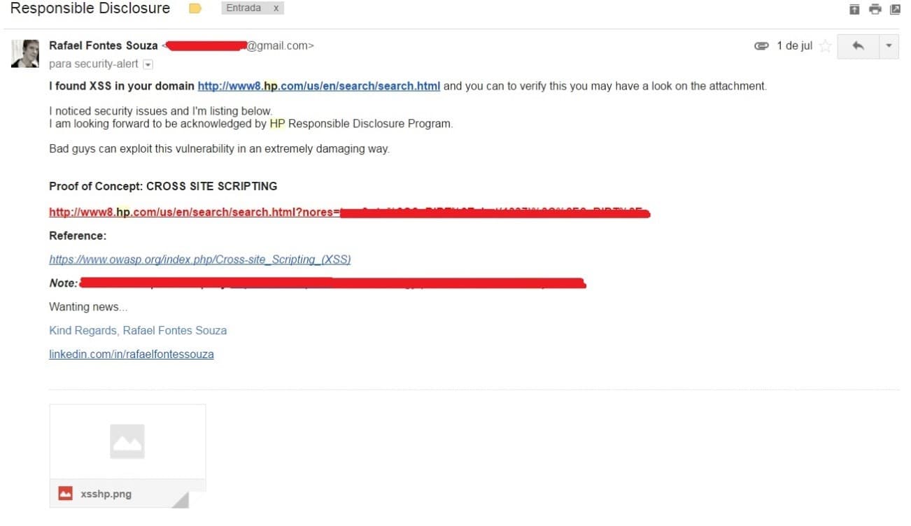 Security Researcher found vulnerabilities on the HP Website