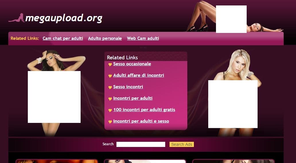 Megaupload seized by the FBI, once again serves adult content