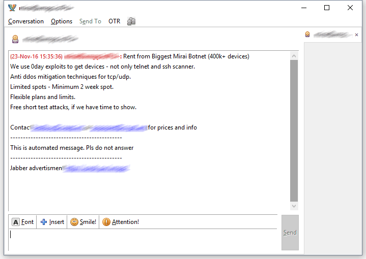 Hackers offer a huge Mirai botnet as a DDoS-for-hire service
