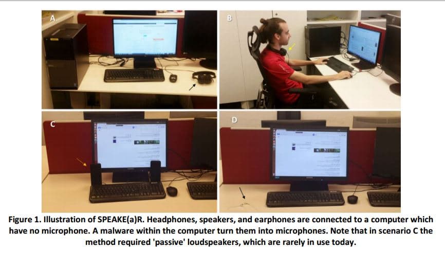 Speake(a)r attack allows to spy on users through typical headphones