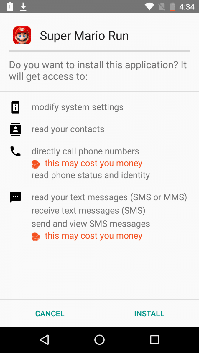 A fake Super Mario Run for Android is serving the Marcher Banking Trojan