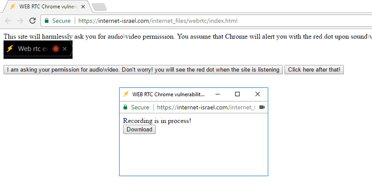Chrome design flaw allows sites to record Audio/Video without indication