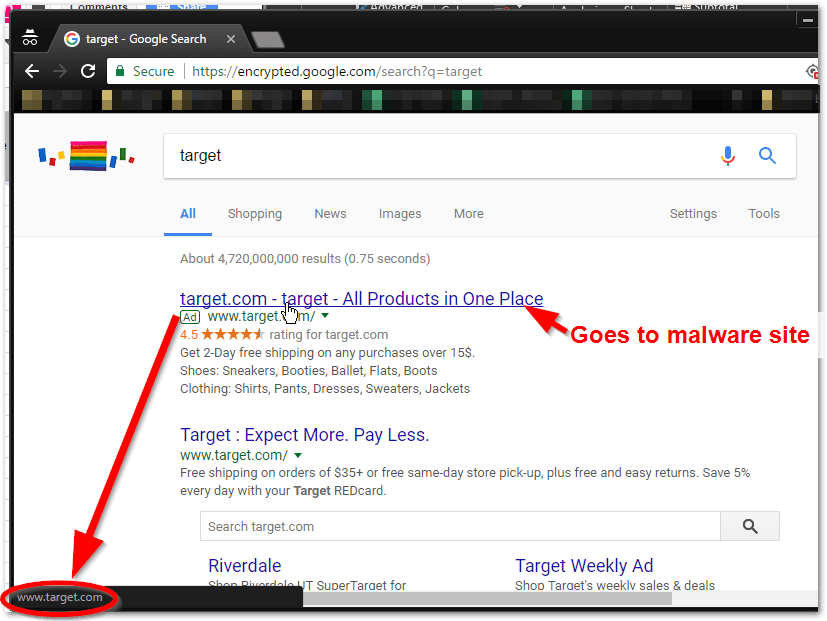 Malvertising campaign in Google Search redirected users to tech support scam