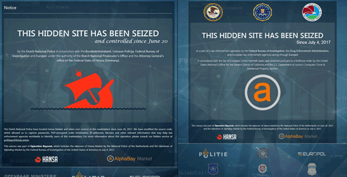 black marketplace AlphaBay Hansa shutdown