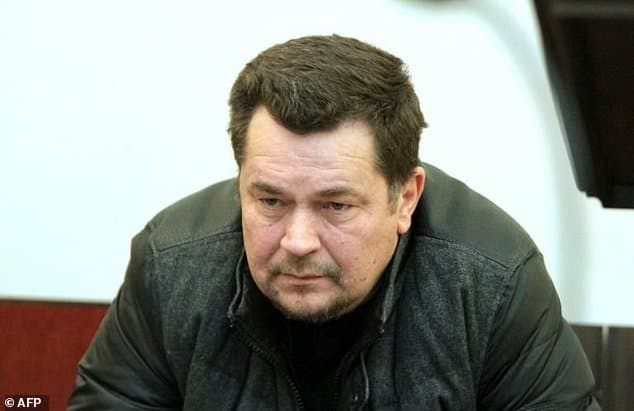 Lithuanian man Evaldas Rimasauskas is pictured in district court in Vilnius in May 2017