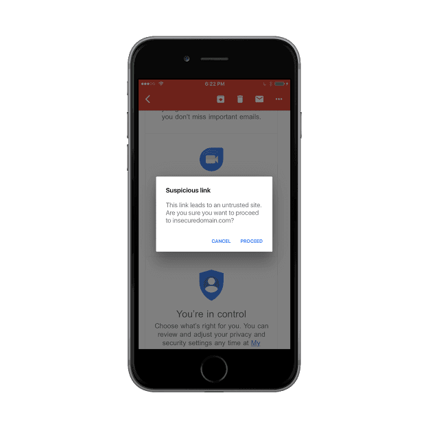 Google adds Anti-Phishing feature also to Gmail app for iOS