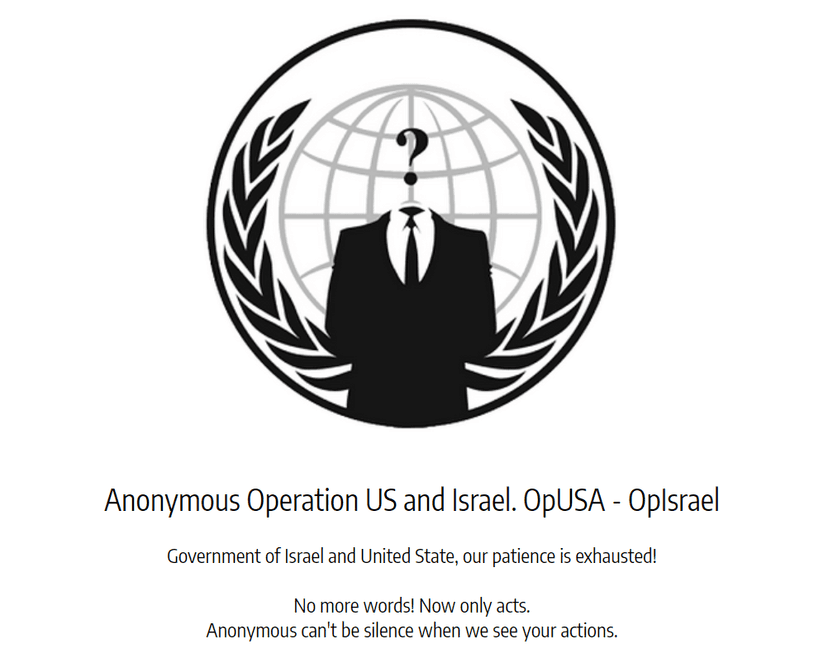 #OpUSA – OpIsrael – Anonymous hit Israel and threatens cyberattack on US Govt