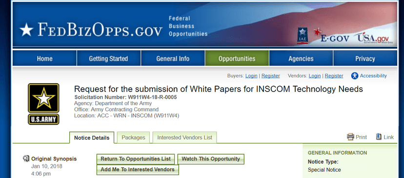 Is the INSCOM (U.S. Army Intelligence & Security Command) working on a PSYOPS software?