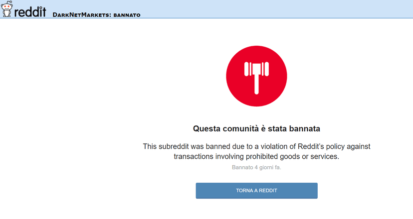 Reddit banned the biggest Darknet markets subreddit /R/DarkNetmarkets