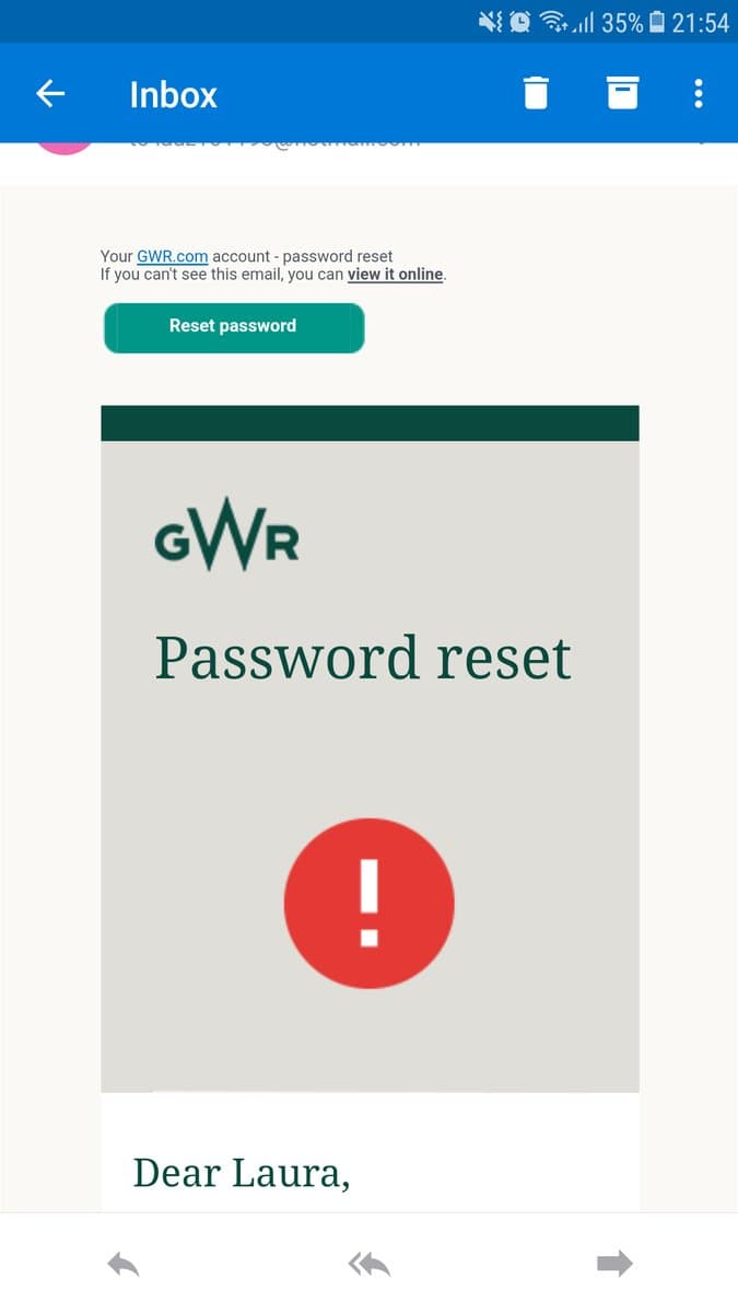 GWR notification